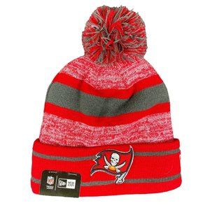 Tampa Bay Buccaneers New Era NFL Red Gray Striped Beanie Hat